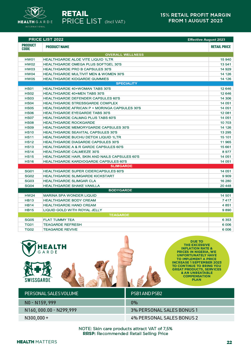 HEALTHGARDE Health Matters - August 2023 - NIGERIA 23
