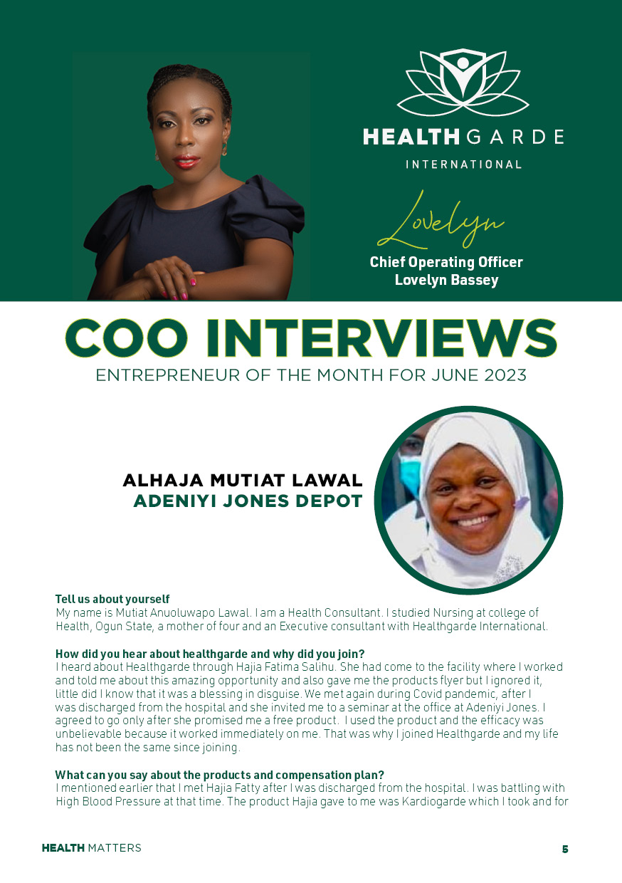 HEALTHGARDE Health Matters - August 2023 - NIGERIA 6